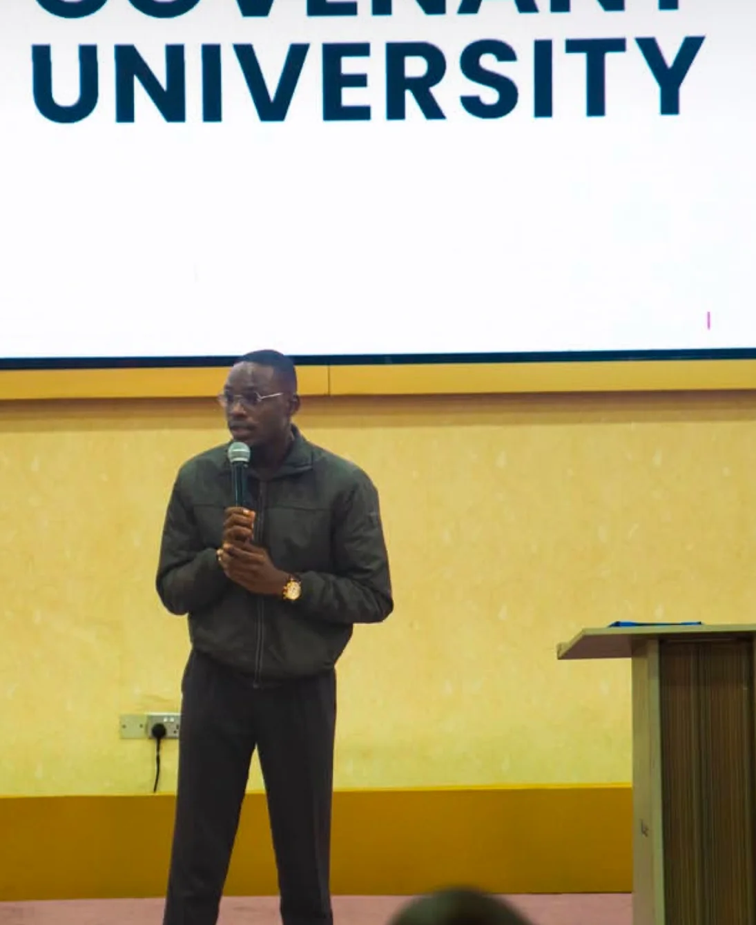 Stephen speaking at Covenant University
